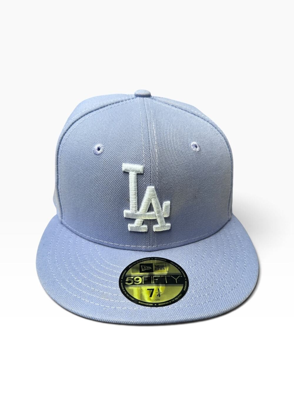 New Era Los Angeles Dodgers SnapBack Hat 59Fifty Gray Purple Lilac Custom 7 1/4